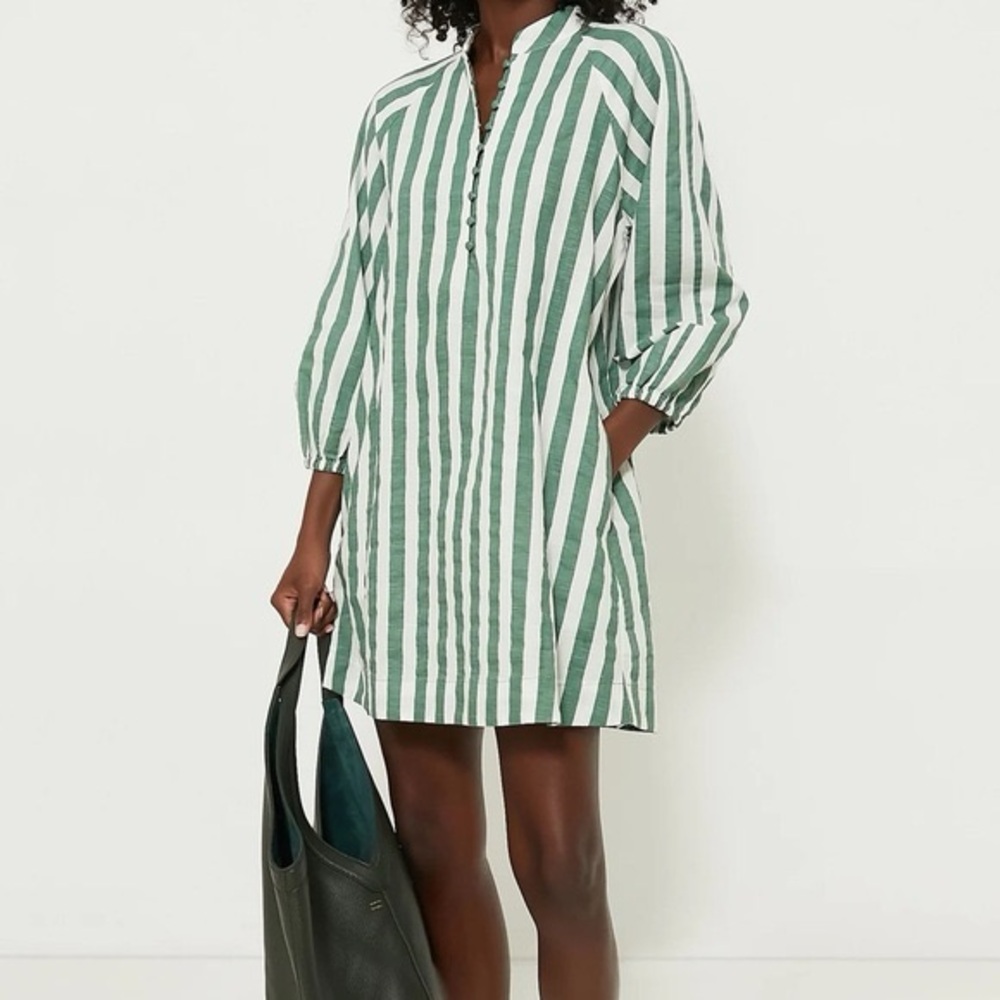 Tuckernuck Green and White Stripe Tunic Dress